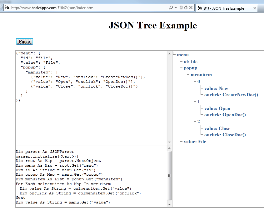 Server Online Json Tree Example B4X Programming Forum