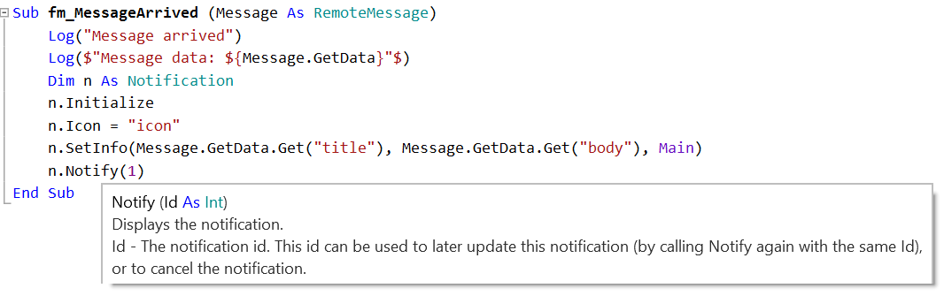 Push Notification - Pop Up | B4X Programming Forum