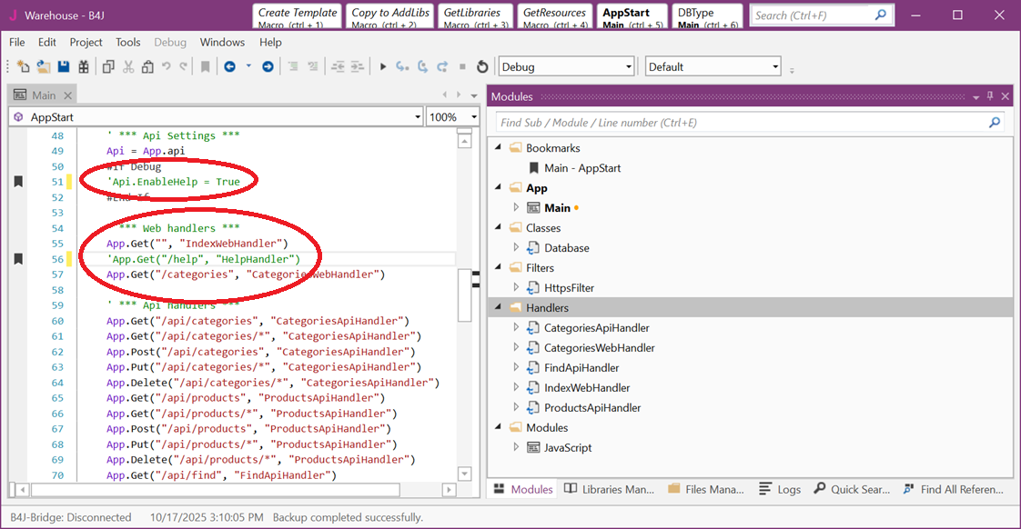 comment unused code for HelpHandler
