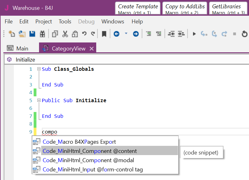 Use Code Snippets to generate content component
