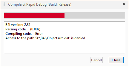 Access to the path 'B4i\Objects\rc.dat' is denied. | B4X Programming Forum